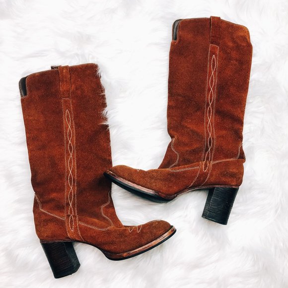 Tomis | Authentic Vintage early 70’s Suede Western Campus Boots 8 - Picture 2 of 6